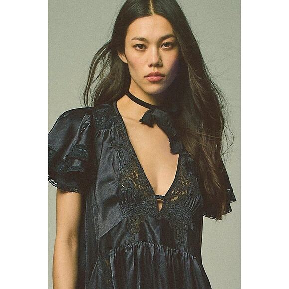 NEW Free People High Standard Bow Choker / Black - Picture 2 of 4